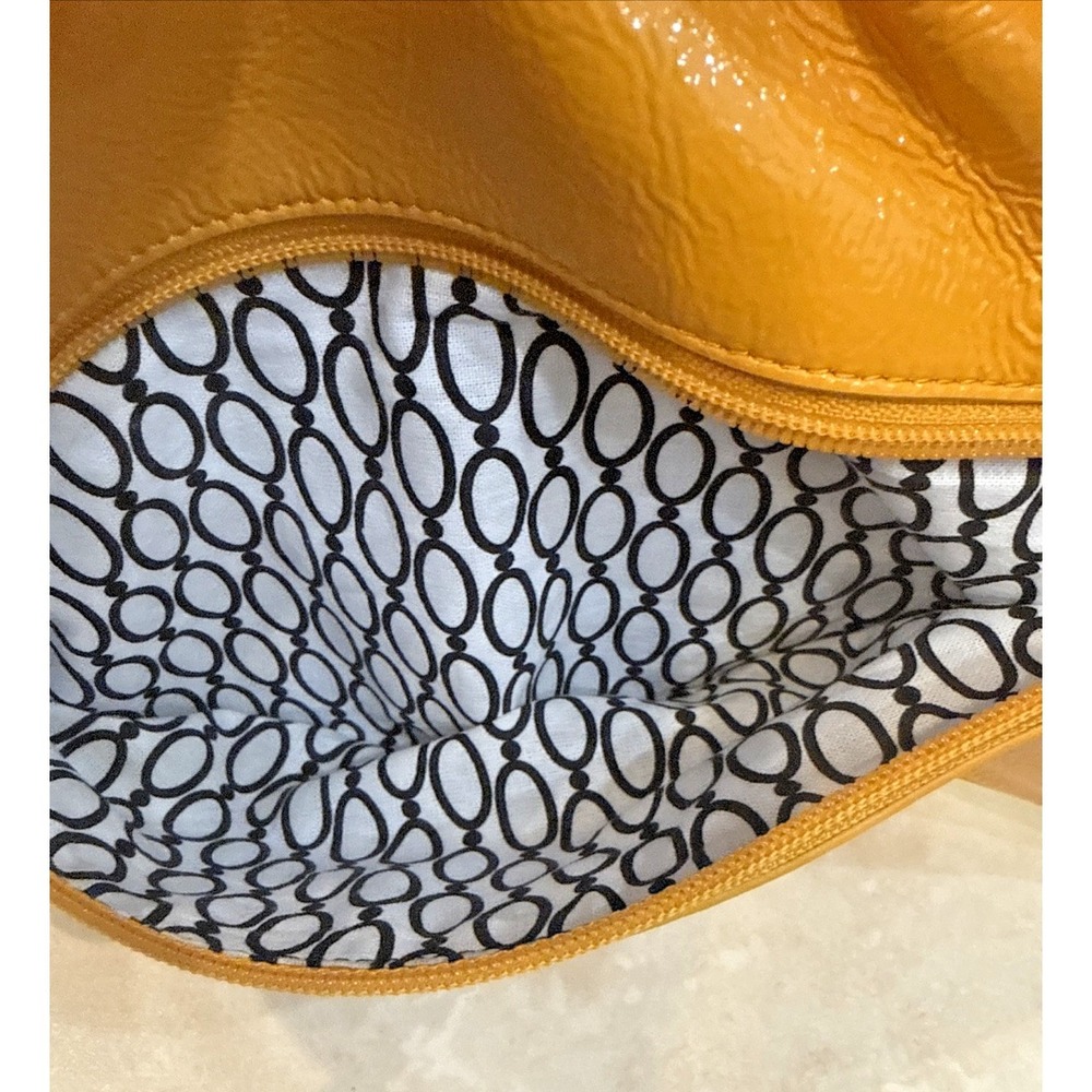 Hobo International Yellow Patent Leather Purse Clutch Preppy Colorful 6x13x1 - Picture 7 of 12